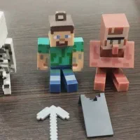 فروش سه عدد اکشن فیگور ماینکرافتی نو