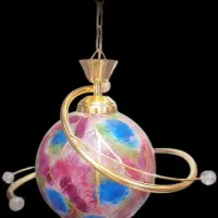 آکبند لوستر تک شعله حباب پتینه خطی مدرن