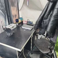 میز ام دی اف  وصندلی گردون و جالباسی