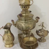 سماور ذغالی به همراه میز