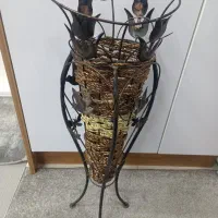 گلدان فلزی|گل مصنوعی|میانه, |دیوار