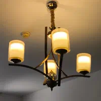 لوستر 4 شاخه استیل