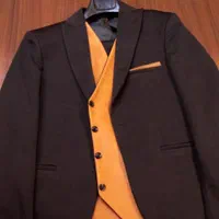 کت و شلوار ایتالیایی با ژیله چرم