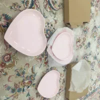 بشقاب قلبی چینی صورتی مناسب جهیزیه