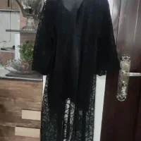 مانتو حریر مشکی سایز ۴۰ تا ۴۲ و۴۴