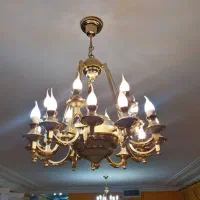 لوستر ۱۸ شاخه طلایی برند|لوستر و چراغ آویز|همدان, |دیوار