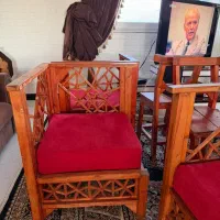 فروش سه عدد میز و چهار عدد صندلی گره چینی چوبی|میز و صندلی غذاخوری|محمودآباد, |دیوار