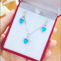 نیم ست نقره قلب سبز green &love روکش طلا کادویی|بدلیجات|تبریز, |دیوار