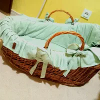 گهواره‌ی کلاسیک ژورنالی چوبی حصیری