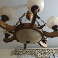 لوستر چوبی زیبا|لوستر و چراغ آویز|گنبد کاووس, |دیوار