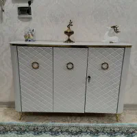 کنسول بدون آینه سفید طلایی|بوفه، ویترین، کنسول|نظرآباد, مصطفی آباد|دیوار