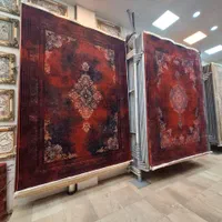 فرش ۹ متری شرابی نگارین ۱۲۰ شانه نخ اکرولیک