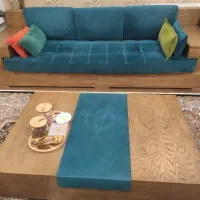 نیم ست جلو تلوزیونی سه تکه به همراه ۶ عدد کوسن|مبلمان خانگی و میز عسلی|لاهیجان, شقایق|دیوار