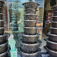 سرویس قابلمه و تابه 16پارچه ملورین ضخیم پروانه ای|ظروف پختوپز|قم, علی آباد سعدگان|دیوار