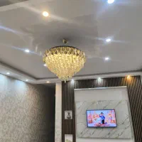 لوستر استیل حاشیه دار / طلایی و نقره ای|لوستر و چراغ آویز|مشهد, خواجه ربیع|دیوار
