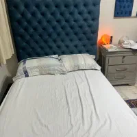 سرویس خواب یک نفره عرض ۱۲۰ همراه با دراور و ویترین