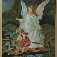 تابلو نقاشی فرشته مادر رنگ روغن ابعاد ۱۲۰ در ۸۰