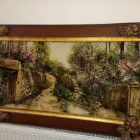 تابلو فرش کوچه باغ دستبافت