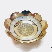 پیاله برنجی صدفکاری مناسب هفتسین و پذیرایی تک نفره