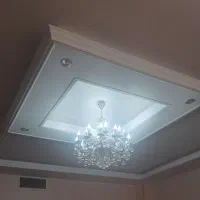 لوستر ۱۶ شاخه کریستالی نقره ای