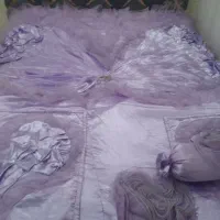 بنفش،وریسه قهوه ای پرده،وروتختی|سرویس روتختی|ارومیه, |دیوار