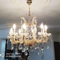یک عدد لوستر آنتیک و قدیمی کریستال چک اصل
