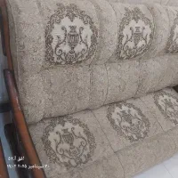 مبلمان ۷ نفره طرح قدیم بسیارمقاوم چوپ راش|مبلمان خانگی و میز عسلی|شیراز, شیشه‌گری|دیوار