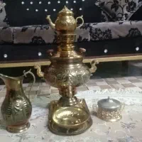 سماور ذغالی برنجی ۴ لیتری طرح هخامنشی