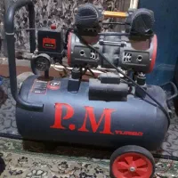 کمپرسور باد P.M توربو دو سیلندر  مخزن افقی