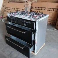 اجاق گاز نما استیل 5شعله/فندک سرخود/دیجیتال فلشخور