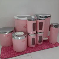 ظروف نگهدارنده  ۹ پارچه استیل صورتی