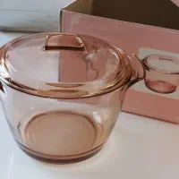 قابلمه پیرکس صورتی با جعبه