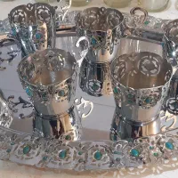 ست سینی و لیوان وانگاره قدیمی آنتیک