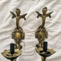 یک جفت لوستر دیواری برنجی فرشته