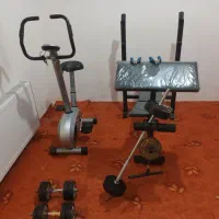 وسایل بدنسازی/ میز بدنسازی/دوچرخه ثابت/ دمبل/هالتر