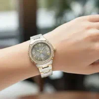 ساعت مچی زنانه ویکتورفرانسه اورجینال نقره ای طلایی