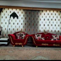 مبل ۷ نفره ۲تا صندلی زیبا و میز وسط و عسلی وآباژور