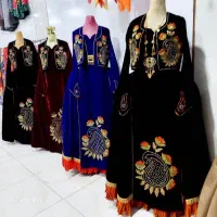 فروش لباس محلی مخمل کاردست همراه جلیقه