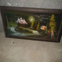 درختچه.قاب عکس شیشه میز نهار خوری..درختچه