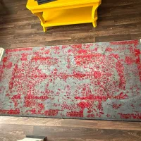 کناره فرش دو متری طوسی زرشکی