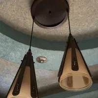 لوستر چوبی شیشه ای