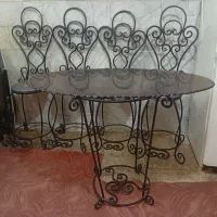 میز۴نفره فرفورژه بسیار زیبا تاجمعه فقط ۱۹فروش فوری