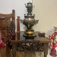ست دربندی  تخت میز و سماورذغالی قلیان برنجی