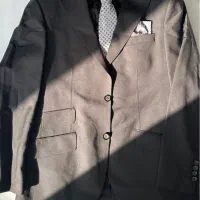 کت شلواری مشکی یقه پیک دو بانتو