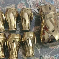 پارچ و لیوان آبکاری طلا جدید شیک
