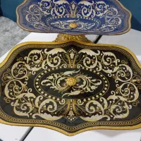 ست ظرف میوه و شیرینی پایه دارطلایی