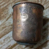 لیوان مسی قدیمی کاردار