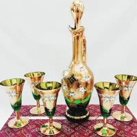 ظروف کریستال صورتی اصل چک اگرمن تنگ و جام بوهیمیا|ظروف سرو و پذیرایی|مشهد, شهید بهشتی|دیوار
