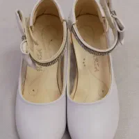 کفش دخترانه سفید پاشنه دار سالم بدون ایراد|کیف، کفش، کمربند|رامسر, |دیوار