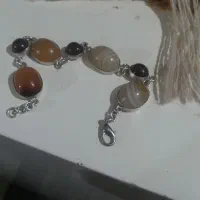 دستبند نقره با سنگ عقیق وغیره